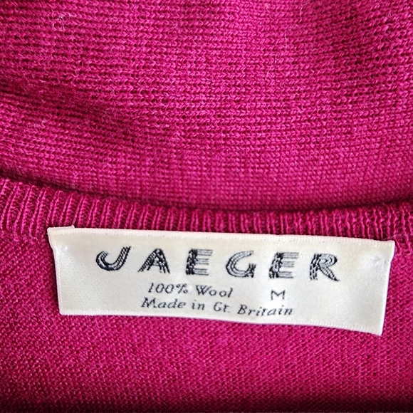 Jaeger Red Long Sleeve Top with Scarf Detail - Picture 3 of 6